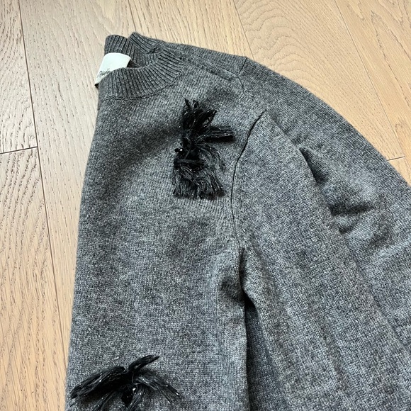 3.1 Phillip Lim Embellished Tassle Grey Crew Neck Sweater - Picture 6 of 8